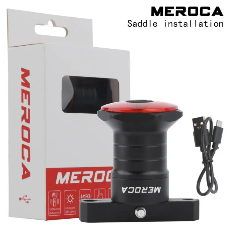 

MEROCA Upgrade Charging LED Smart Bicycle Rear Light Auto Start/Stop Brake Sensing Bike Light IPx6 Waterproof Cycling Taillight