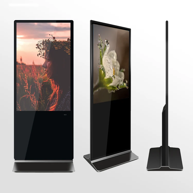 

65 inch floor stand lcd display touch screen indoor android advertising information totem retail digital signage