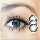AMARA линзы 1 пара KING GEM, ярко-голубые цветные контактные линзы для косплея, круглые линзы для глаз