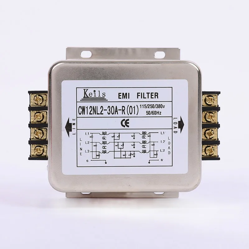 Мощность EMI фильтр CW12B-40A/30A/20A/10A-R трехфазный трехпроводной 380 В клеммный блок Мощность очиститель