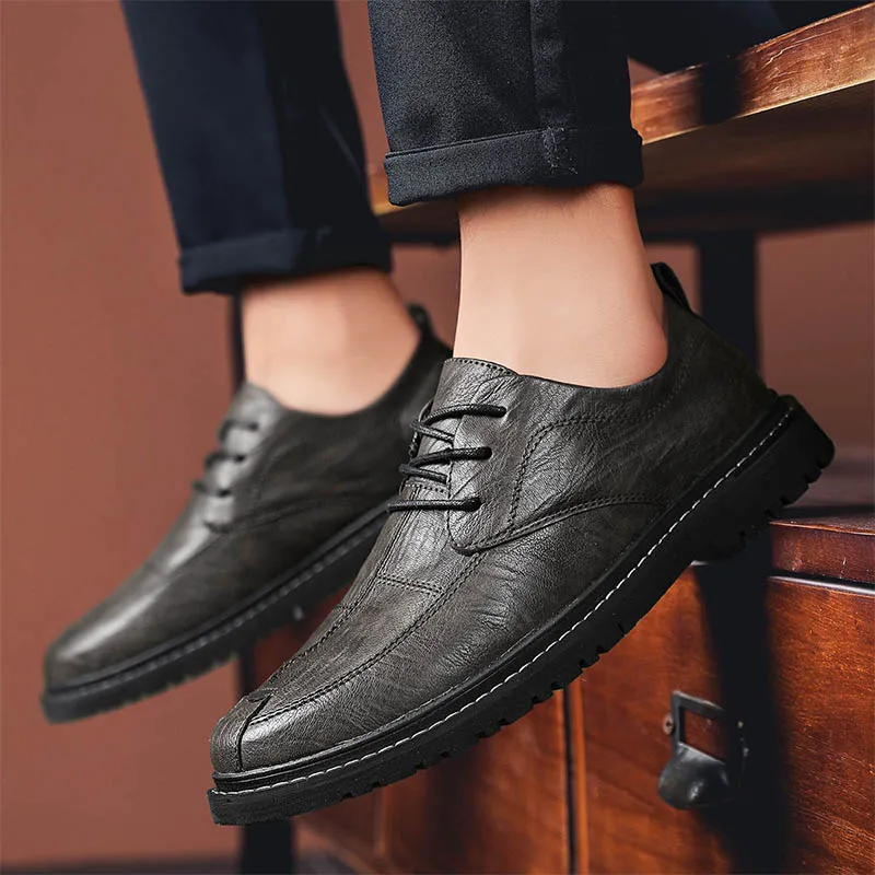 

Designer Men Casual Shoes Breathable Fashion lace up Sneakers outdoor Men Leather Shoes loafers male tenis krasovki Moccasins