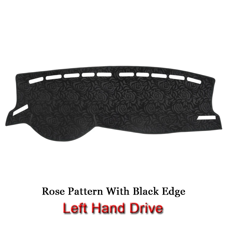 Rose Black Edge LHD Приборная панель автомобиля Избегайте светильник Pad полиэстер Инструмент крышка платформы защитные коврики для Volkswagen Polo Mk6 Virtus Sedan - Название цвета: Rose Black Edge LHD