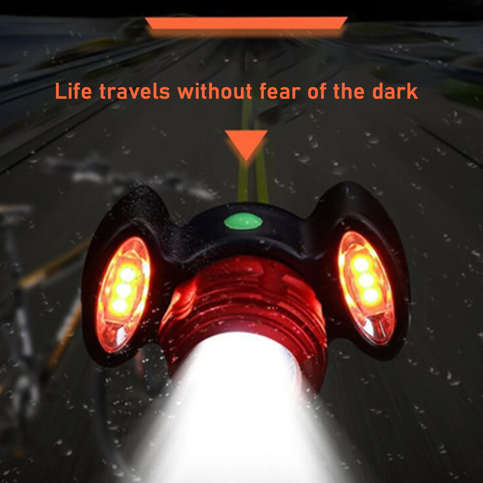 

Bicycle tail light carat type bicycle warning light USB charging 10w white light color safety headlight tail light 9 hours