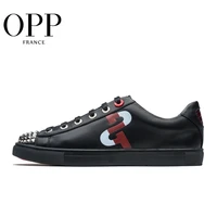 opp mens shoes leather fashion mens casual shoes personality punk hip hop metal rivet lace up shoes