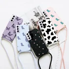 Ожерелье ремешок чехол для Samsung Galaxy S22 Plus ультра цветок телефонные чехлы для Samsung S22ultra S 22 plus + ремешок бампер чехлы