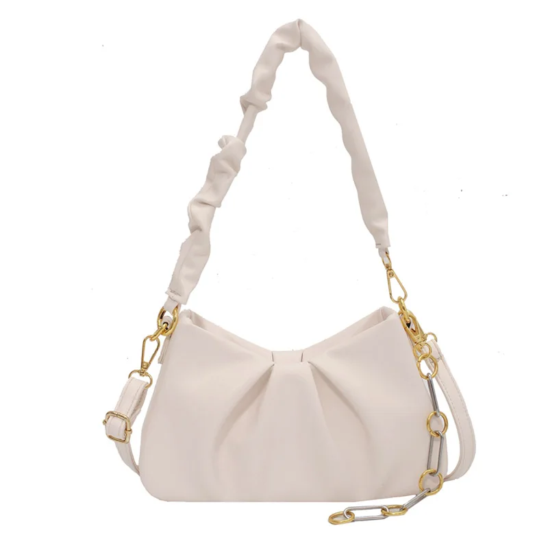 

Small Soft PU Leather Crossbody Shoulder Bags for Women 2021 Trend Luxury Fashion Chain Shoulder Handbag and Purses White Yellow