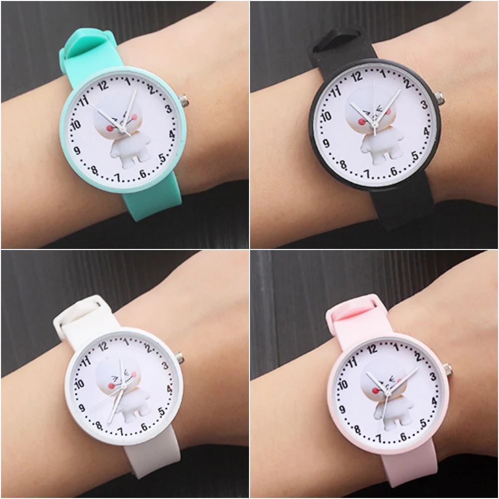 Новые часы для женщин детей девочек Женские кварцевые наручные Белый полярный