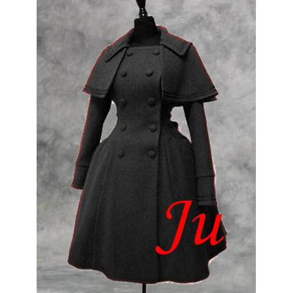 

Gothic Lolita Punk Wool Coat With Cape Dress Cosplay Costume Tailor-made[CK529]