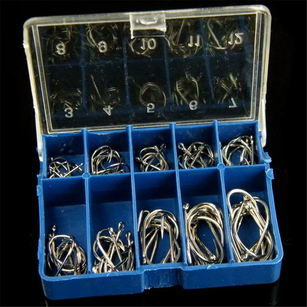 

100 Ten-Box Boxed Fishing Hooks Really Sharp Well Designed Strong Corrosion Resistance Easily To Catch Fishes 100Pcs/Box