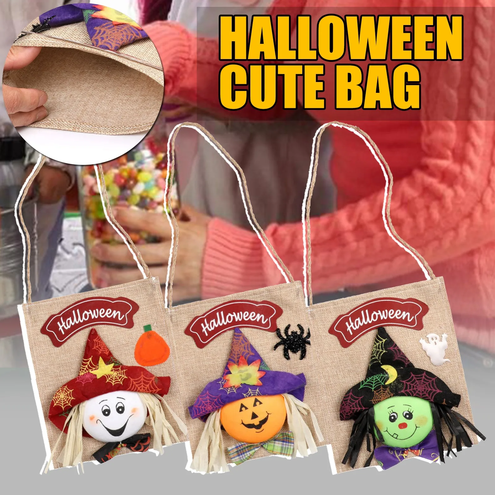 

Украшения для Хэллоуина, подвеска для карнавала, вечеринки, мультяшная тыква, сумка-тоут, рождественский подарок для детей, сумка для Хэллоу...