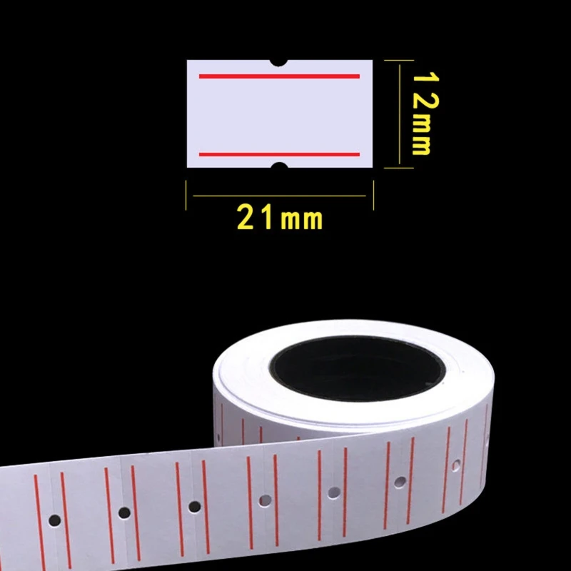 

0 Rolls Self Adhesive Price Labels Paper Tag Sticker Single Row for Price Gun Labeller Grocery Office Supplies 21mmx12mm