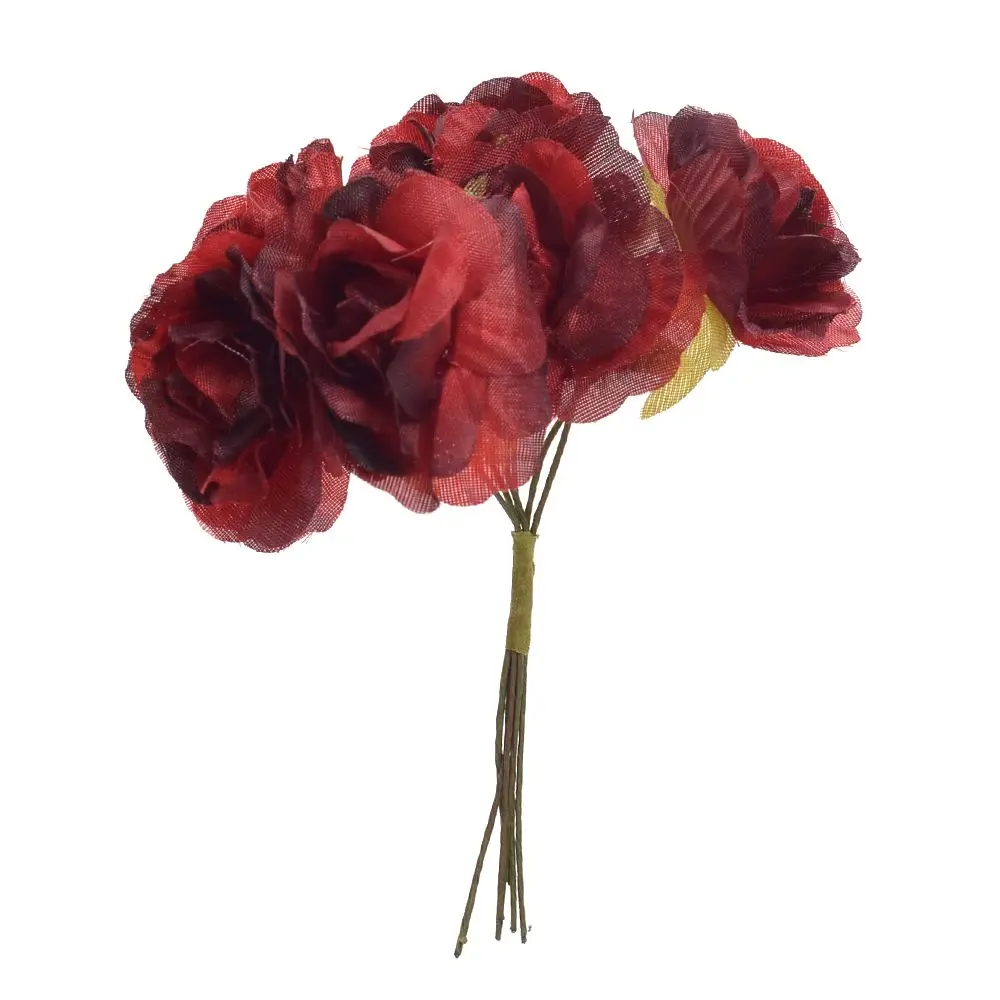 6 шт Мини Маргаритка из шелка искусственные цветы розы Букет DIY бумажное