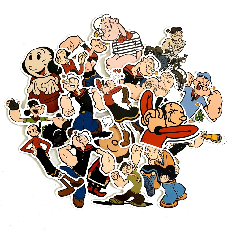 18 шт. мультфильм Америка Popeye моряка наклейка для рюкзака ПВХ скейтборд мотоциклетный шлем Автомобиль Стайлинг автомобильные аксессуары