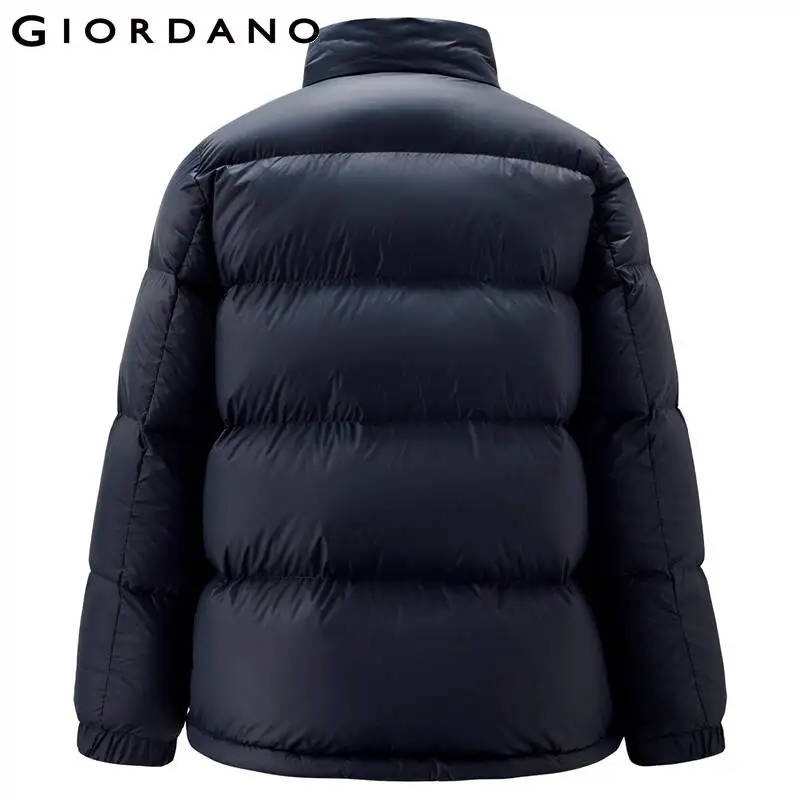 Giordano Men Jackets Stand Collar 90% White Duck Down Jacket Machine Washable Flap Pocket Waterpfoof Down Coats 01071696