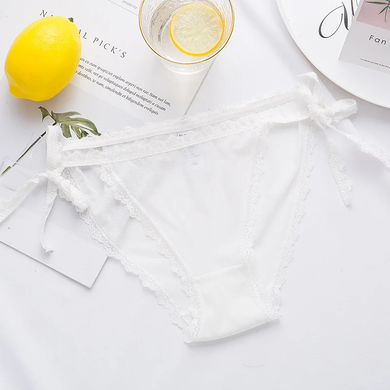 

Lace Underpants Women's Sexy Hollow Out Women's Lace Up Ultra Thin Transparent Low Waist Briefs Women's Underpants