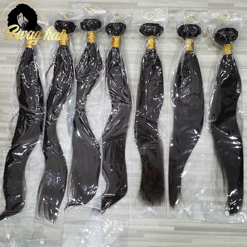 

Straight Bundles 30 32 Inches Long Unprocess Hair Bundles Virgin Hair Swag Raw Brazilian Human Hair Bundles 3PCS For Black Woman