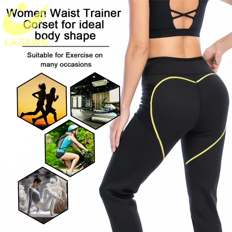 LAZAWG Women Hot Pants Sweat Neoprene Legging Control Body Shaper Waist Trainer Sports Fitness Sauna Slimming Pant Thermo | Женская