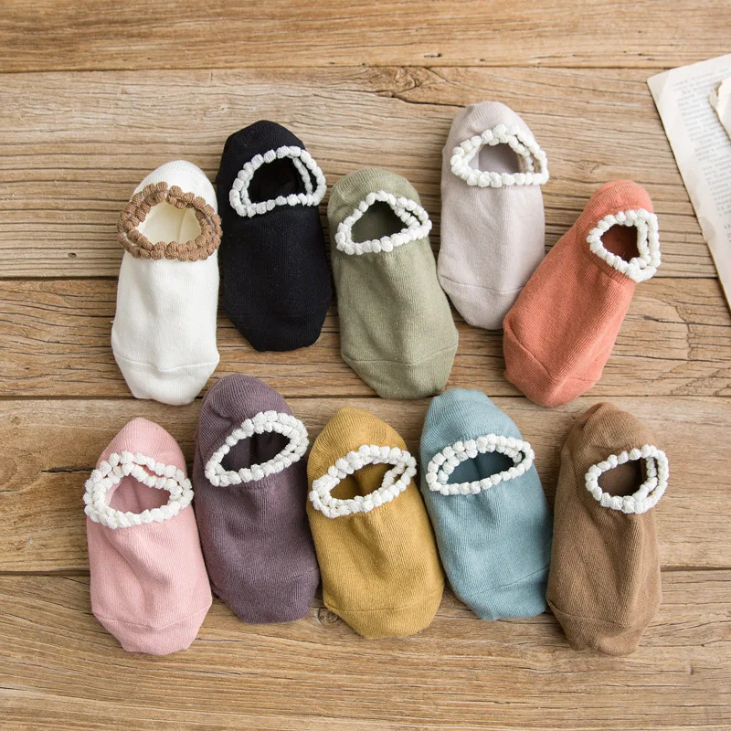 Модные мягкие хлопковые женские носки с кружевными оборками высокое качество