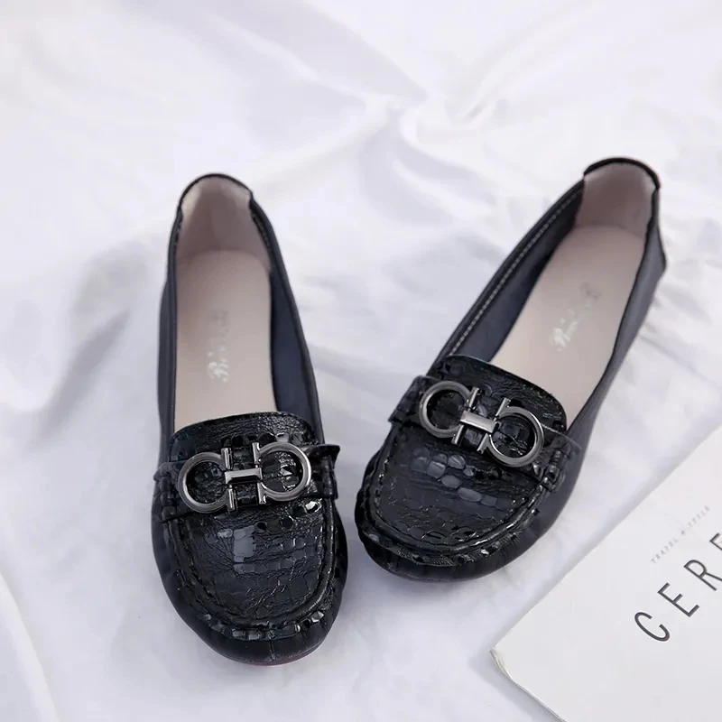 

Металлик Лоскутная обувь из натуральной кожи; Черного цвета; Женская обувь на плоской подошве на сайте alibaba, C кольцо, без шнуровки, женские б...