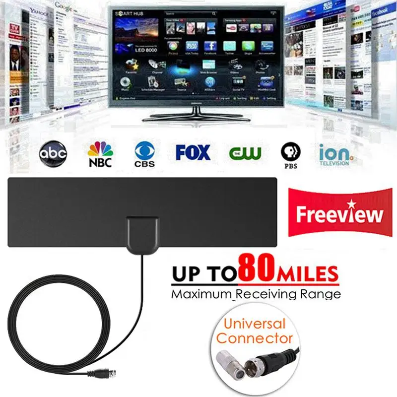 Цифровая HD ТВ антенна с усилителем радиус Surf Fox DVB T2 T ATSC ISDB внутренние антенны ANT0830