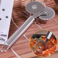 kitchen portable double roll pizza stainless steel knife pasta cutter pasta pasta round lace pizza wheel kitchen tools