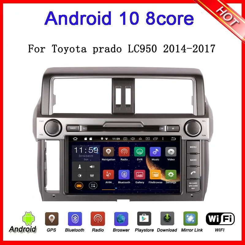 

Автомобильный радиоприемник 8 дюймов Android 10 для toyota prado LC950 Land Cruiser 150 2015-2017 Автомобильный мультимедийный плеер gps навигатор carplay аудио стерео