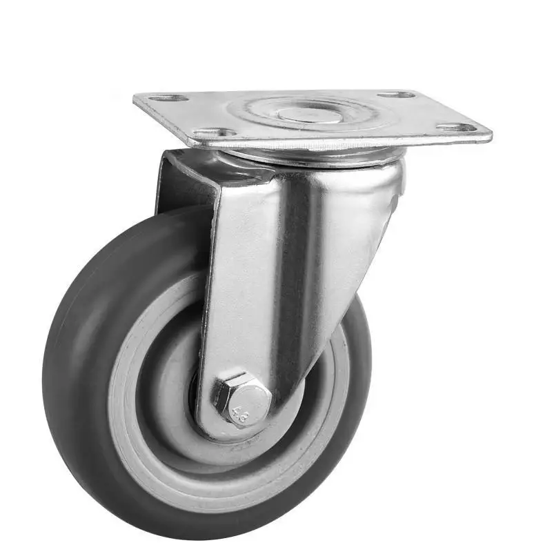 3 дюймовый Tpr ролик среднего размера серый двойной подшипник универсальное