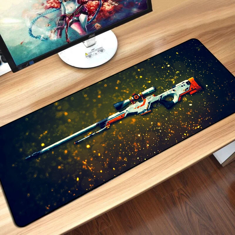 

Gaming Large Size CS GO Mouse Pad Mat CSGO Gun Mousepad for MackBook PC Computer for Dota2 CS Player Gaming Mouse Pad DIY Custom