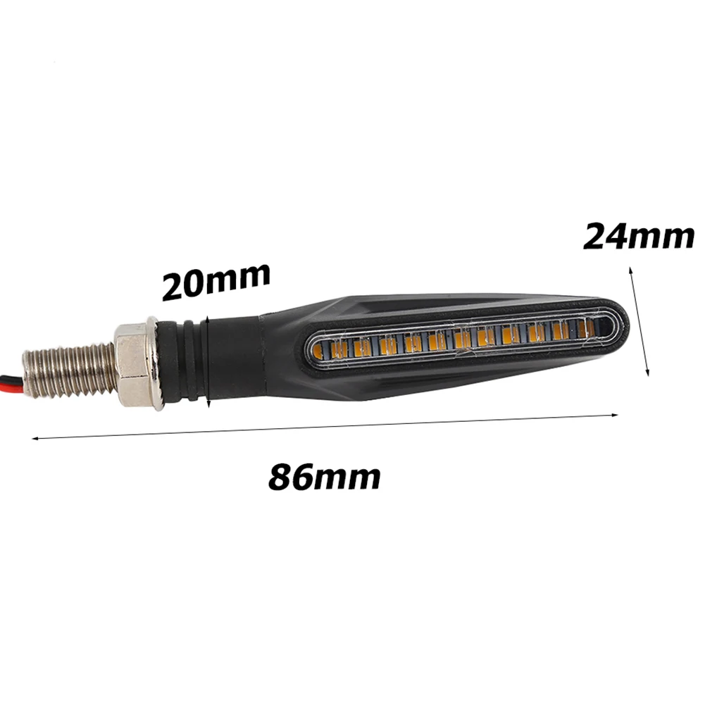 

4Pcs DC 12V 12 LED Universal Motorcycle Turn Signal Lamp Amber Tail Flasher Flowing Water Bendable Blinker Indicator Lights