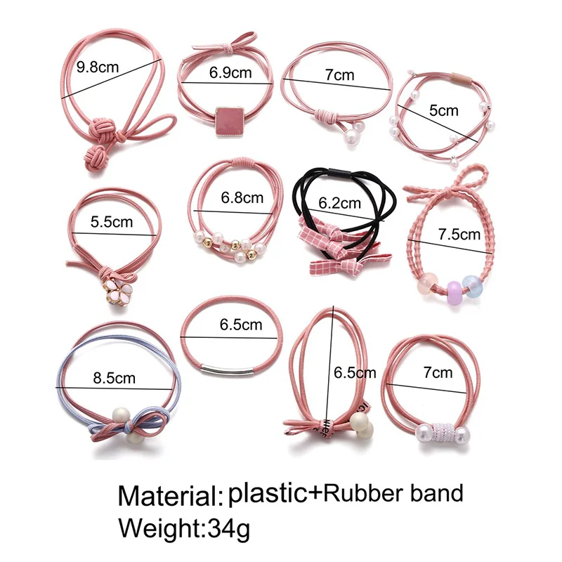 Эластичные резинки для волос с искусственным жемчугом девочек и женщин 12