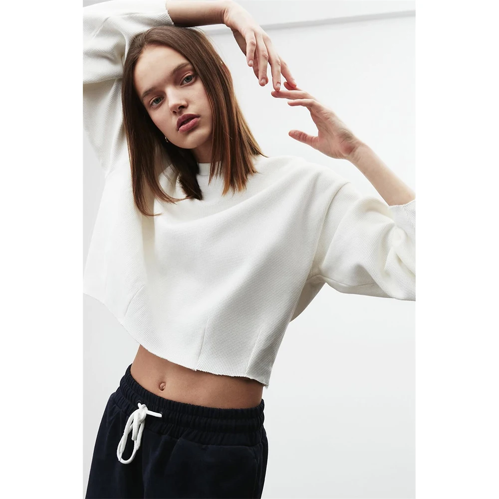 

2021 Women Hip Hop No Hoodie Streetwear Cotton Clothes Womens Pullover Casual Outerwear Slim Fit Autumn Winter Spring Casual