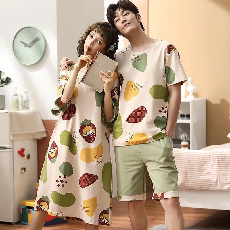 BZEL/парные пижамы в свежем Стиле Комплект нижнего белья с принтом фруктов Милая