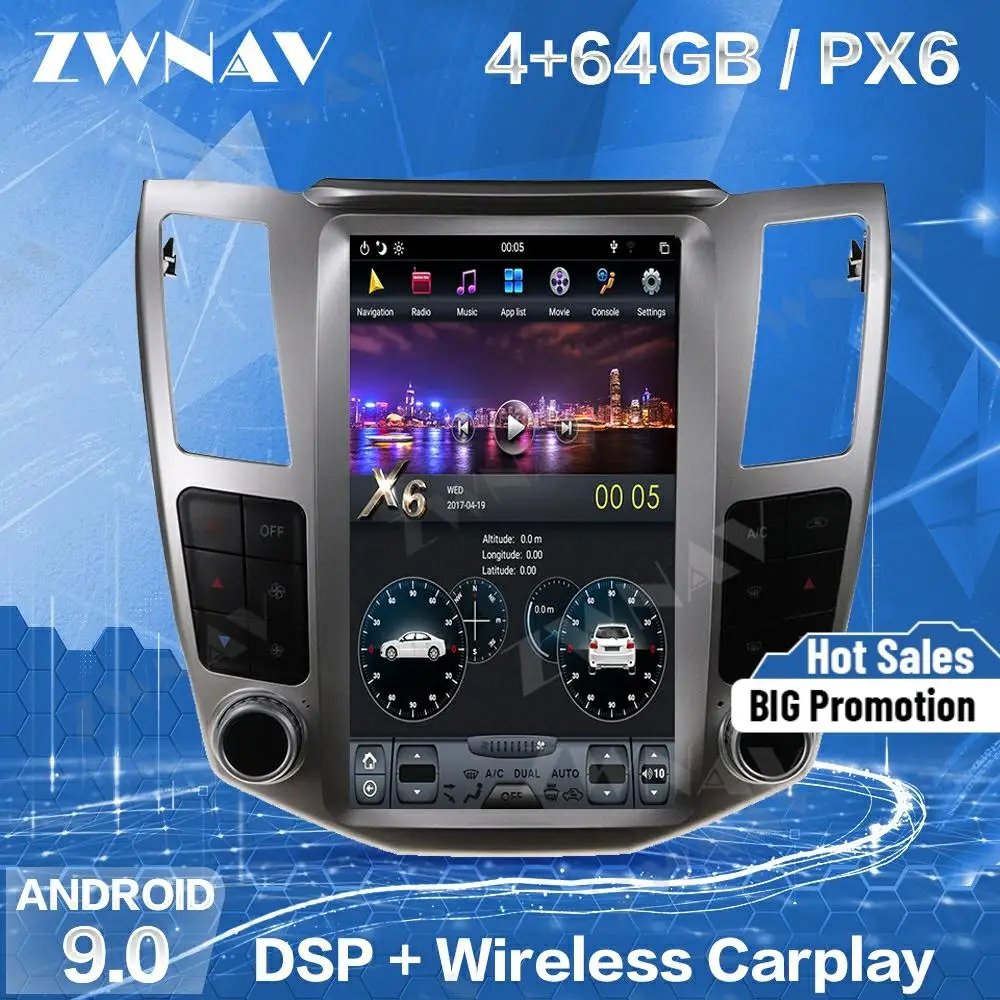 128 ГБ Tesla Carplay для 2004 2005 2006 2007 Lexus RX300 RX330 RX350 RX400H RX450 Android плеер аудио стерео блок радио