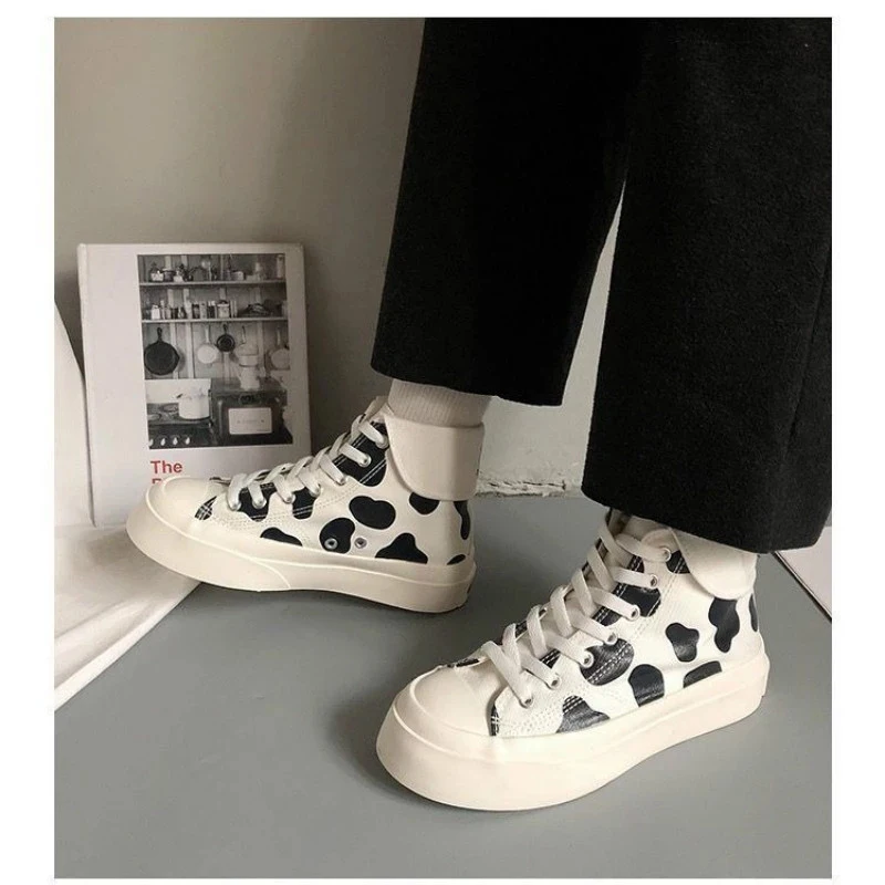 

Sneakers Women' Sports Shoes Spring Platform Boots 2021New Female Fashion Canvas High Top Casual Flat Footwear