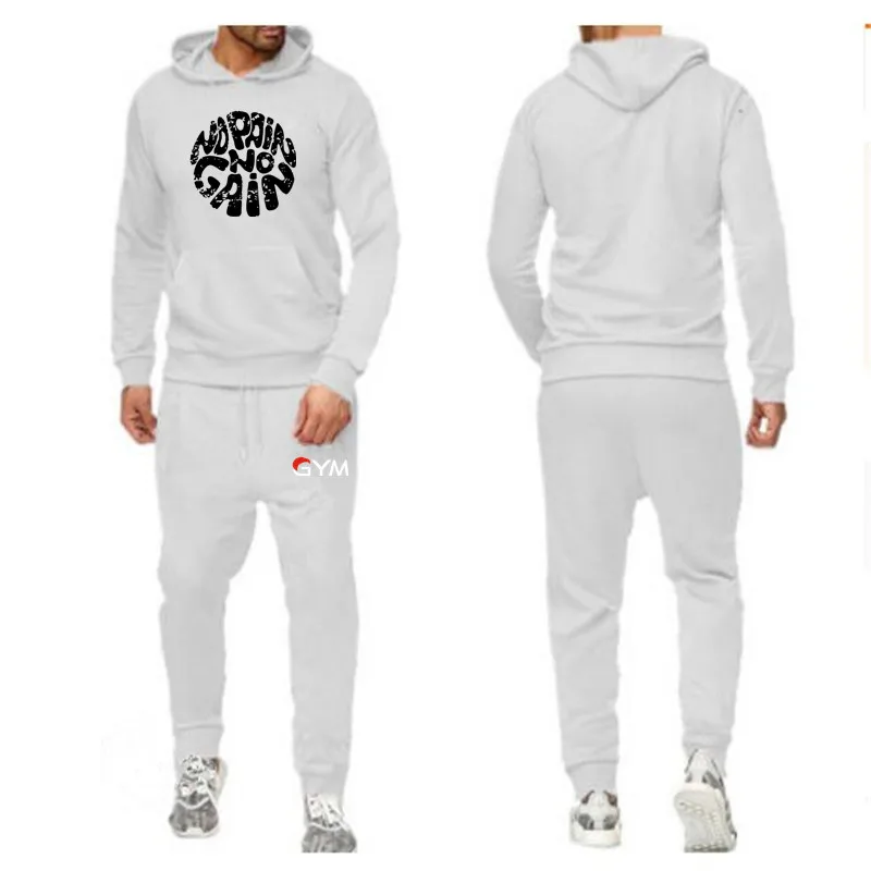 Мужская толстовка с капюшоном повседневный спортивный костюм из двух предметов