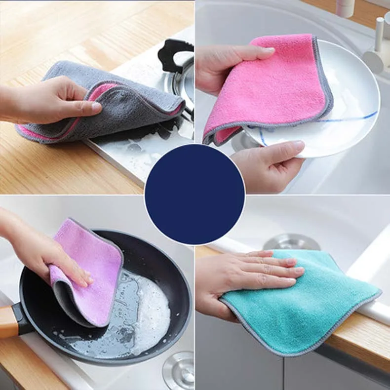 1 шт. новые многоцелевые двухсторонние полотенца для посуды из микрофибры