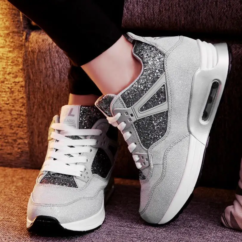 Повседневная женская обувь дышащая на толстой подошве увеличивающие рост