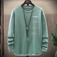 2021 autumn new oversized men t shirts o neck letter printed cotton t shirt long sleeve casual top tees plus size 6xl 7xl 8xl