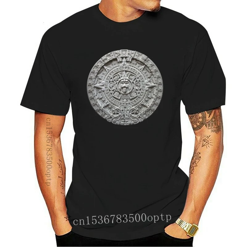 

New 2021 Funny Aztec Calendar Sun Stone Sunstone Mexican Art Carving Maya Mayans T-Shirt Azs Unisex Tee