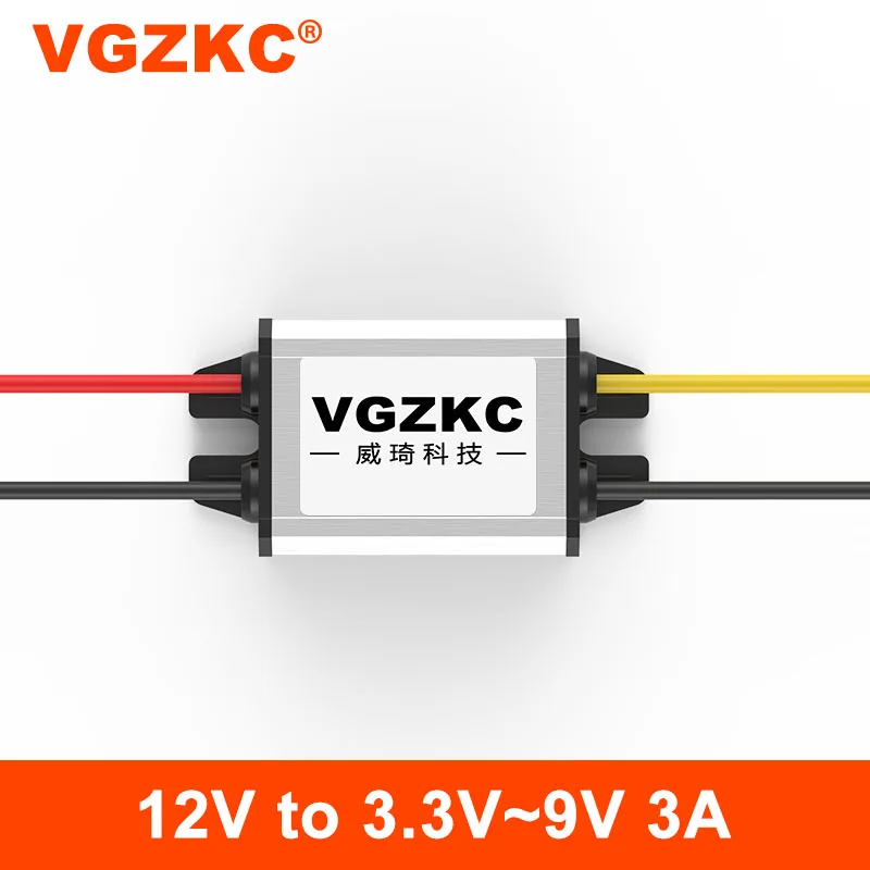 

VGZKC от 12 В до 3,3 до 9 В, 3 А, дополнительный преобразователь напряжения постоянного тока, автомобильный модуль трансформатора, Φ step-down