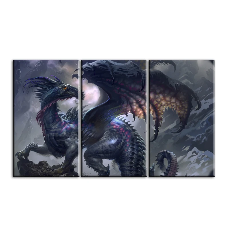 

Night Giant Dragon Canvas Poster Calligraphy Painting Painting Wall Art Poster Poster Living Room Decoration Wall Pictures