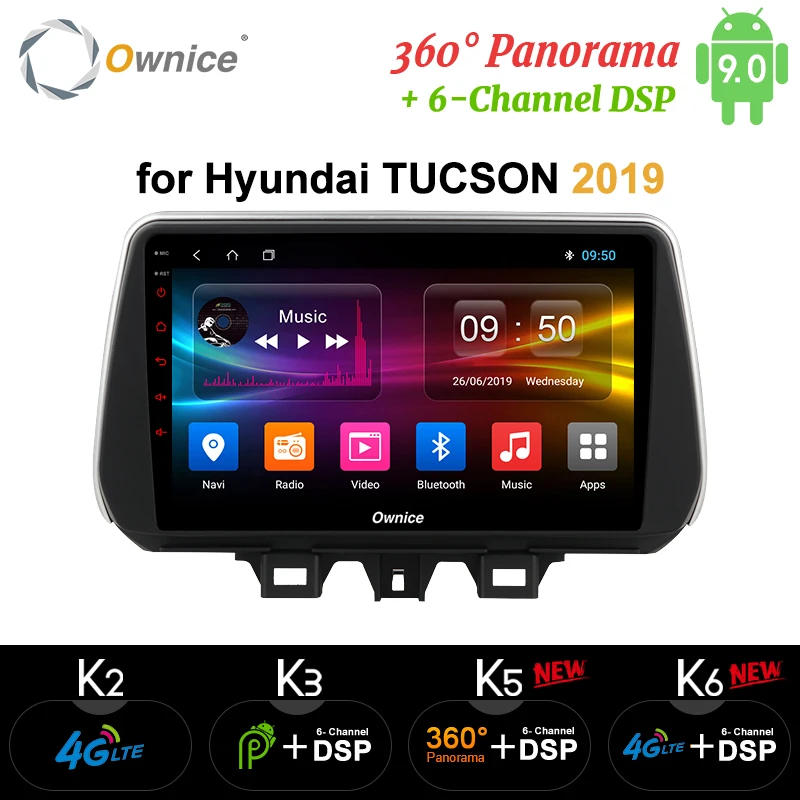 Автомобильный dvd плеер Ownice 8Core Android 9 0 k3 k5 k6 для Hyundai New Tucson IX35 2018 2019 360 панорама DSP 4G LTE