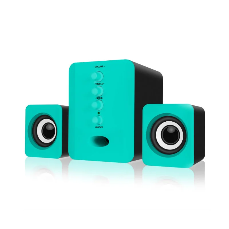 Blue Полный спектр 3D стерео компьютерные колонки сабвуфер Портативный динамик s маленький ПК динамик DJ USB комбинированный звук для телефона тв - Цвет: Blue