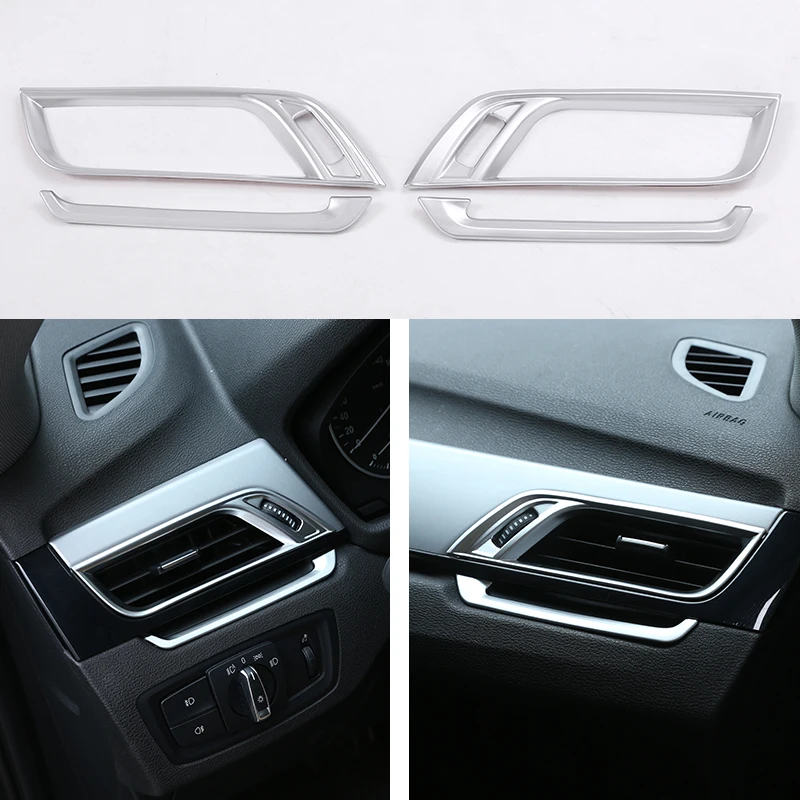 

4 шт. ABS углеродное волокно для BMW X1 F48 X2 F47 2016-2021 центральная консоль боковые вентиляционные отверстия кондиционера отделка крышка рамы автом...