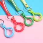 ПВХ разноцветный силикон брелок с полоской пряжка-лобстер мягкий резиновый ремешок для рук Женский DIY кулон брелок Автомобильная сумка аксессуары