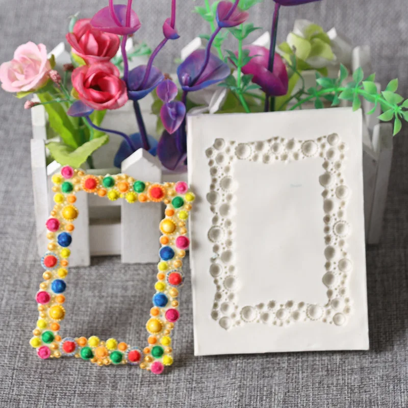 3D Ретро фоторамка в форме силиконовой формы для торта украшение мастикой