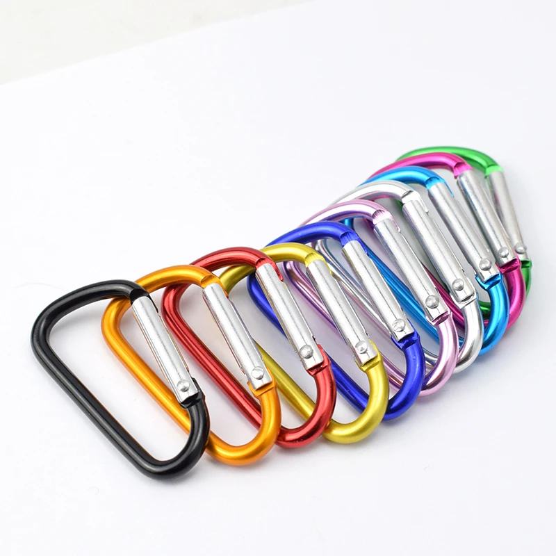 10 шт. алюминиевый карабин d образное кольцо для ключей зажим походов походный