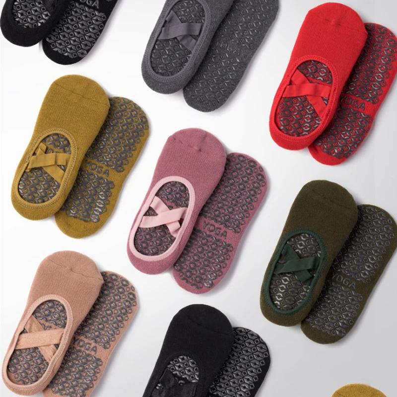 Женские носки для йоги нескользящие до щиколотки пилатеса танцев балерины