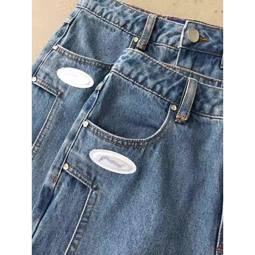 

Skinny size Adererror lap Jeans 2020 Men Women Casual Cotton Ader error Jeans Classic space logo Adererror Thousers