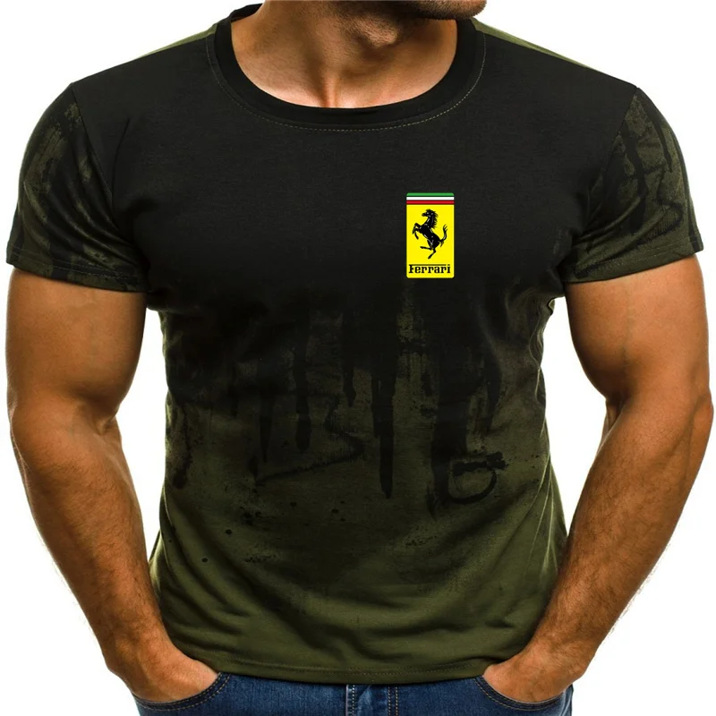 

Ferrari car logo 2021 new men's and women's print T-shirt T-shirt punk style top T-shirt Gothic T-shirt Asian size fitness top